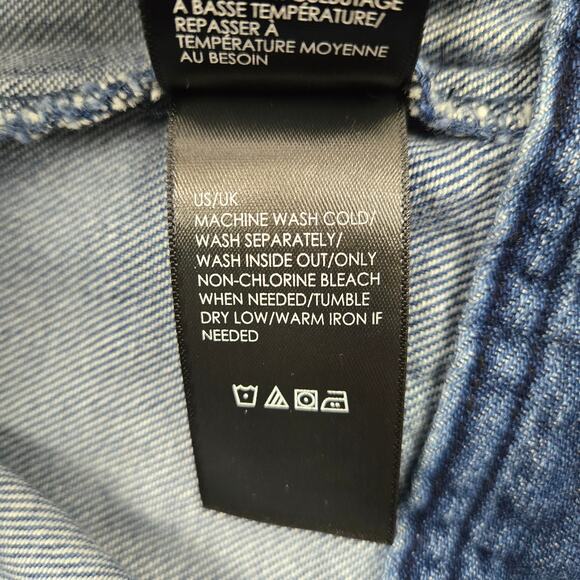 Liverpool Bell Snap Sleeve Beckett Blue Denim Jean Jacket size Medium - Picture 14 of 16